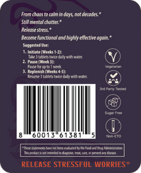 Ease label — directions, barcode and badges