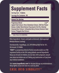 Ease Supplement Facts panel