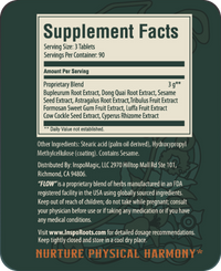 Flow Supplement Facts panel